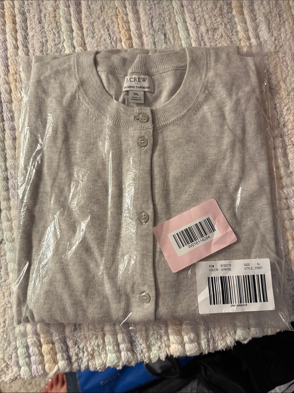J. Crew Light Gray Button-Up Crewneck Cardigan - Picture 4 of 6